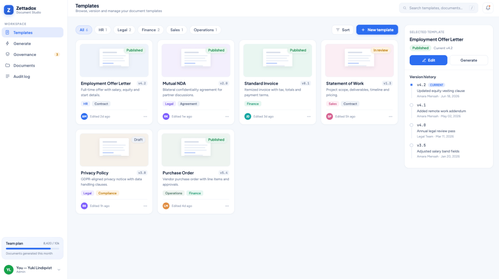 ZettaDox Template Screenshot